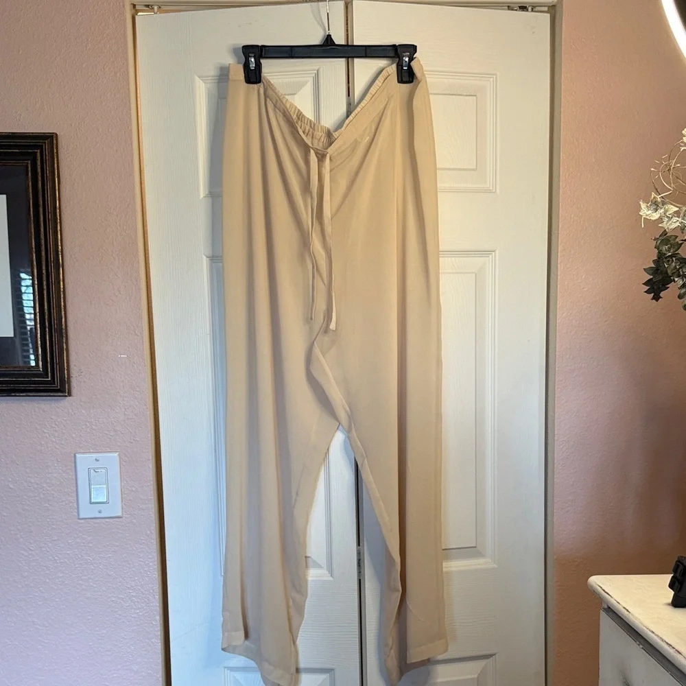 Victoria's Secret Cream Sheer Beachpants Size XL